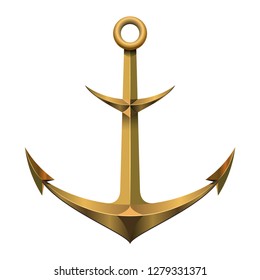 Vector illustration of nautical anchor. Symbol of sailors, sail, cruise and sea. Icon and design element. Travel design.