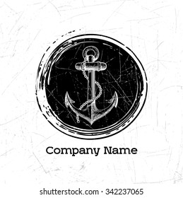 Vector illustration of nautical anchor. Symbol of sailors, sail, cruise and sea. Travel design. Icon and design element. Logo design concept. Template. Creative stylish trendy.
