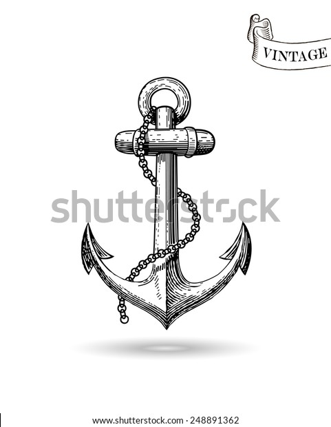 Vector Illustration Nautical Anchor Symbol Sailors Stock Vector ...