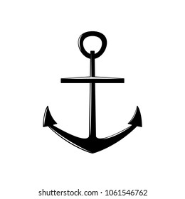 Vector illustration. Nautical or marine theme. Anchor icon