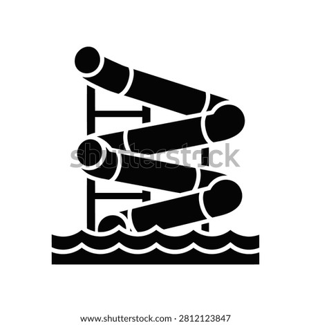 Vector illustration of naval warfare with artillery cannons ready for battle.