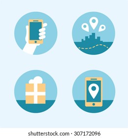 Vector illustration navigation application icons