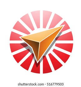 Vector Illustration of Navigation Arrow Abstract Icon isolated on a white background