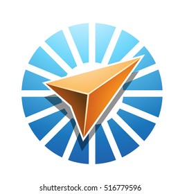 Vector Illustration of Navigation Arrow Abstract Icon isolated on a white background