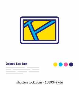 Vector illustration of navigator icon colored line. Beautiful navigation element also can be used as gps icon element.