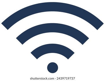 Vector illustration of navy WIFI icon isolated on white background.