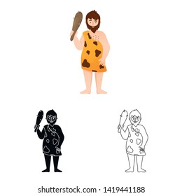 Vector illustration of neanderthal and man icon. Set of neanderthal and prehistoric stock symbol for web.