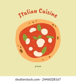 Ilustración vectorial de pizza napolitana.