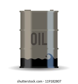 Vector illustration of a nearly empty oil drum.