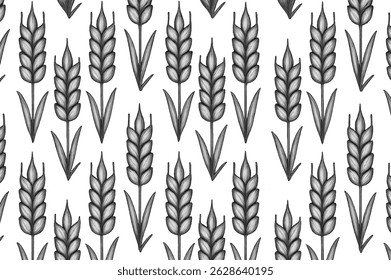 Vector illustration of a neat and aligned wheat background without color 