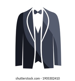 vector illustration of neat dress, suit, men's formal wear.  illustrations for clothes, accessories, beauty.  flat minimalist design eps 10.