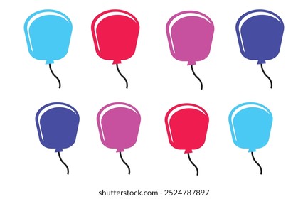 Ilustración vectorial de globos de colores bien dispuestos destinados a crear un aspecto alegre, iluminar la atmósfera de una celebración o embellecer un diseño para un evento especial.