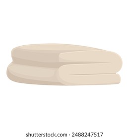 Ilustración vectorial de toallas beige cuidadosamente dobladas, un imprescindible baño de musthave hecho de tejido de felpa de algodón suave y absorbente