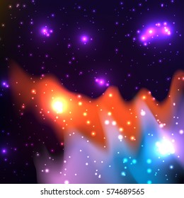 vector illustration nebula. open space. Mystic Astronomy background. Vastness of the universe, celestial bodies and stars, cosmic objects