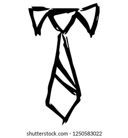 Vector Illustration of Neck Tie Business Male / Man Hand Drawn, Ink, Brush, Sketch for Isolated Graphic Design Outline, Sign, Symbol and more