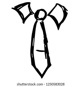 Vector Illustration of Neck Tie Business Male / Man Hand Drawn, Ink, Brush, Sketch for Isolated Graphic Design Outline, Sign, Symbol and more