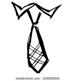 Vector Illustration of Neck Tie Business Male / Man Hand Drawn, Ink, Brush, Sketch for Isolated Graphic Design Outline, Sign, Symbol and more