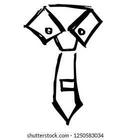 Vector Illustration of Neck Tie Business Male / Man Hand Drawn, Ink, Brush, Sketch for Isolated Graphic Design Outline, Sign, Symbol and more