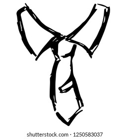 Vector Illustration of Neck Tie Business Male / Man Hand Drawn, Ink, Brush, Sketch for Isolated Graphic Design Outline, Sign, Symbol and more