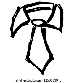 Vector Illustration of Neck Tie Business Male / Man Hand Drawn, Ink, Brush, Sketch for Isolated Graphic Design Outline, Sign, Symbol and more
