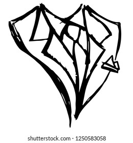 Vector Illustration of Neck Tie Business Male / Man Hand Drawn, Ink, Brush, Sketch for Isolated Graphic Design Outline, Sign, Symbol and more