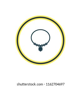 Vector illustration of necklace icon line. Beautiful marriage element also can be used as jewelry icon element.