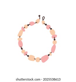 Vector illustration necklace with natural stone Modern accessory isolated on a white background