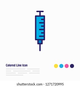 Vector illustration of needle icon colored line. Beautiful medical element also can be used as syringe icon element.