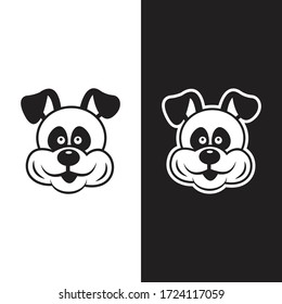 Vector illustration of negative and positive dog head.