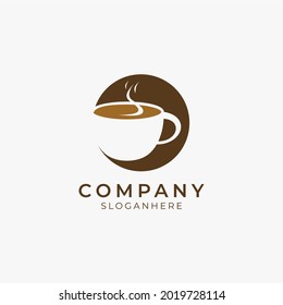 vector illustration of negative space coffee logo icon perfect for coffee shop and restaurant