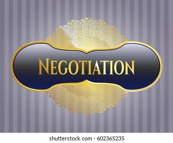 Ilustración vectorial de la insignia o emblema de oro de Negociación
