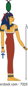 Vector illustration of Neith, ancient Egyptian goddess of arts