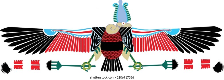 Vector illustration of Nekhbet ,The Vulture goddess , who was in Egyptian religion the protector of Upper Egypt .
