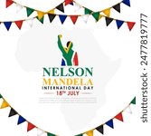 Vector illustration of Nelson Mandela International Day social media feed template