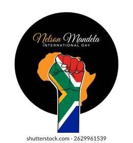 Vector illustration of Nelson Mandela International Day social media template