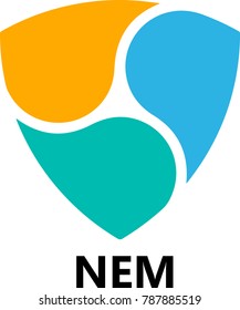 Vector Illustration Of NEM/ XEM Cryptocurrency Coin / Virtual Money Icon / Logotype In Color