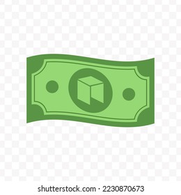 Ilustración vectorial del billete de Neo en color verde sobre fondo transparente (PNG).