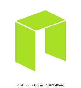 Vector illustration neo crypto currency blockchain flat logo isolated on white background. 