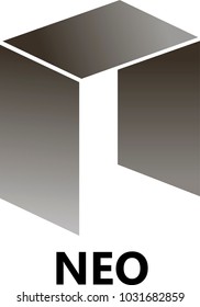 Vector Illustration Of NEO Cryptocurrency Coin / Virtual Money Icon / Logotype Silhouette In Black and White
