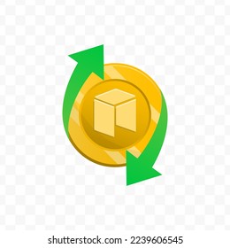 Vector illustration of Neo currency. Cashback bonus money concept discount. Simple design on transparent background (PNG).