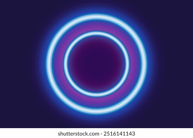 Ilustração vetorial Neon abstract Round. Quadro brilhante. Símbolo elétrico vintage. Elemento de design para sinal, cartaz, banner.