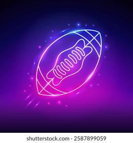 Vector Illustration of Neon American Football Ball. Ideal for creative sports-inspired projects.