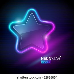 Vector illustration - Neon colorful star