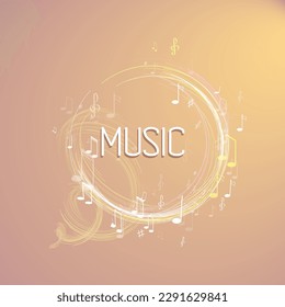 vector illustration with neon line abstract music background