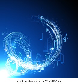 vector  illustration with neon line  abstract  music background