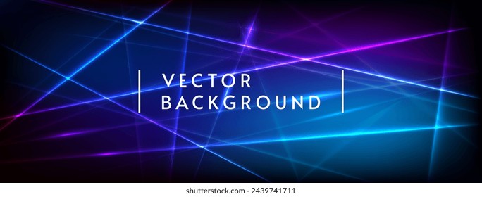 Vektorgrafik. Neonlinien, Laser. Horizontales Banner.