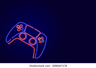 Vector illustration neon next generation game pad controller background