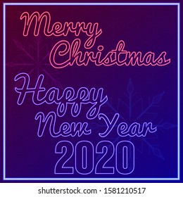 Vector Illustration neon poster merry christmas and happy new year for invitation , social media post and promotion