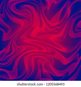 Vector illustration with lot of neon red transparent abstract ribbons on the dark blue background.