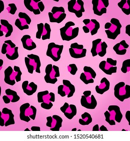 vector illustration of neon seamless leopard pattern